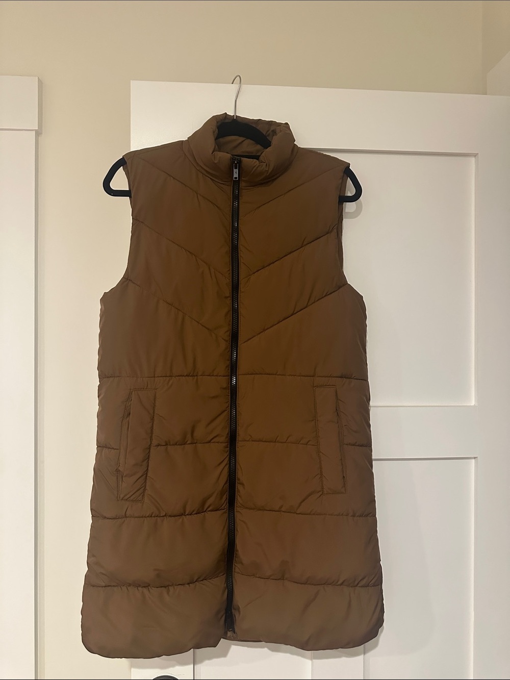 Noisy May Brown Quilted Puffer Vest